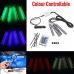 Set 4 benzi cu leduri pentru lumina ambientala auto RGB cu telecomanda