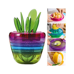 Accesoriu multifunctional 10 in 1 pentru stors, decojit, taiat legume si fructe